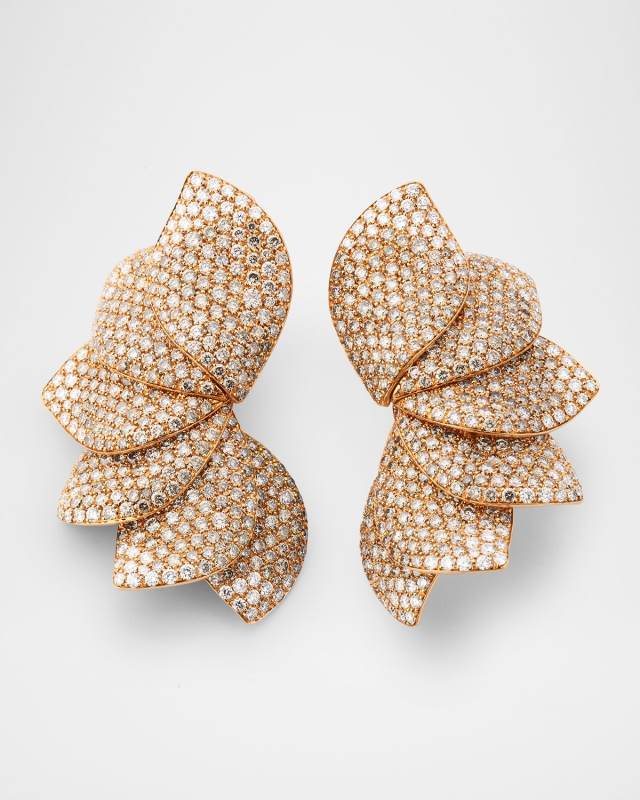Aleluia 18K Red Gold Earrings with White and Champagne Diamonds