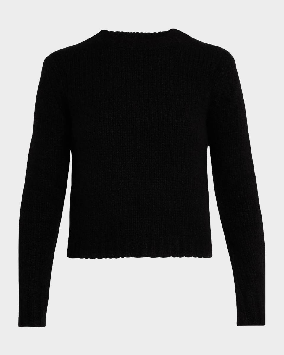 Cashmere-Silk Boucle Crop Sweat