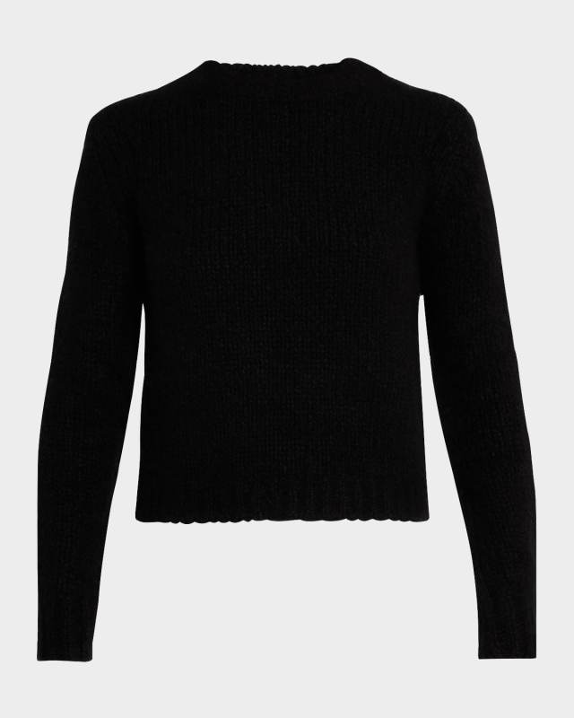 Cashmere-Silk Boucle Crop Sweat