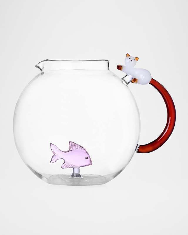 Tabby Cat Fish and Cat Jug, 81 oz.