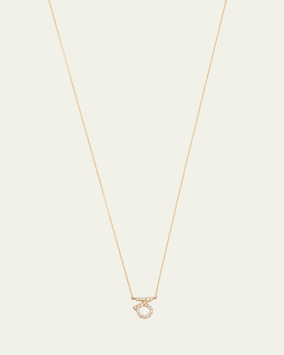 Star Sign Necklace, Capricorn, in Yellow Gold and White Diamonds