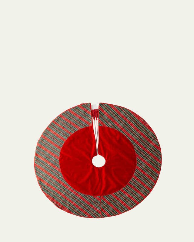 Tartan Beading Christmas Tree Skirt