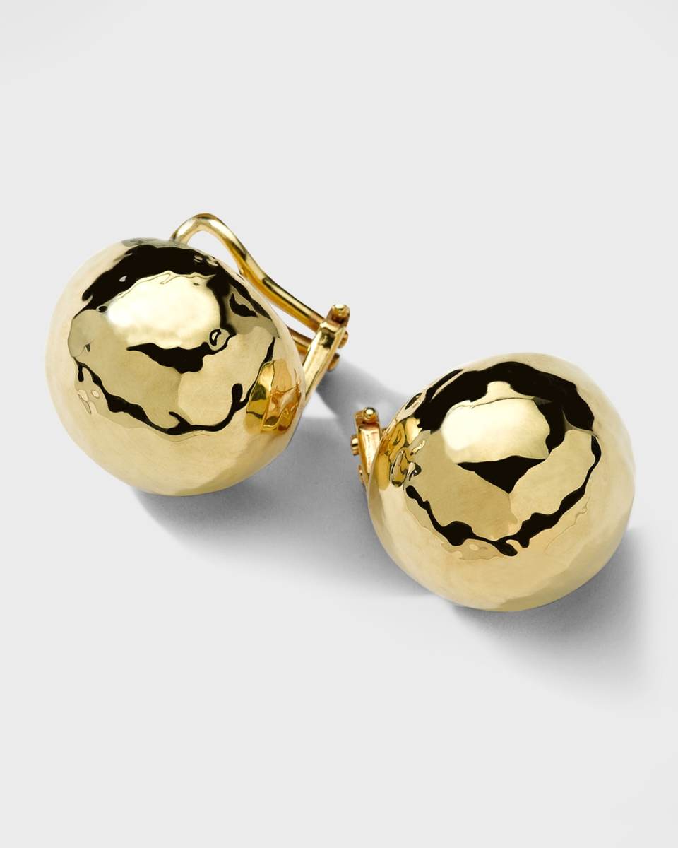 Medium Hammered Pinball Clip Stud Earrings in 18K Gold