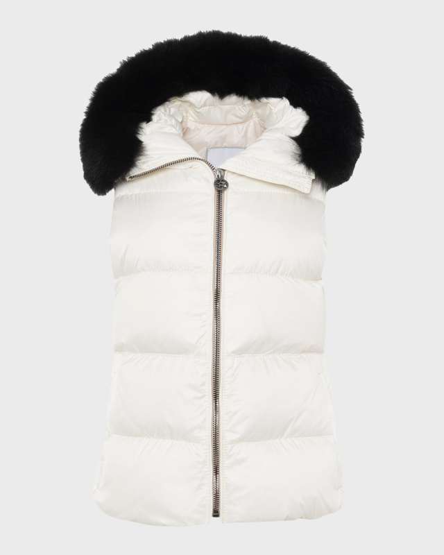Apres-Ski Vest With Detachable Toscana Lamb Shearling Hood Tri