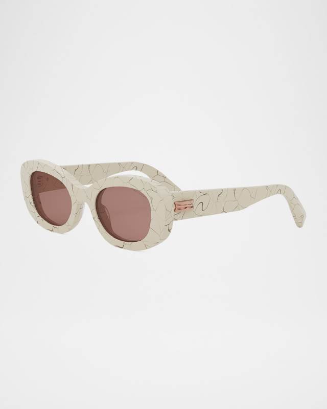 B. ZERO1 Oval Acetate and Nylon Sunglasses