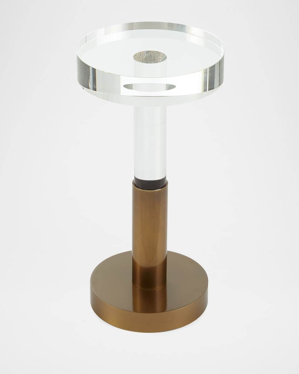 Crystal and Brass Martini Side Table