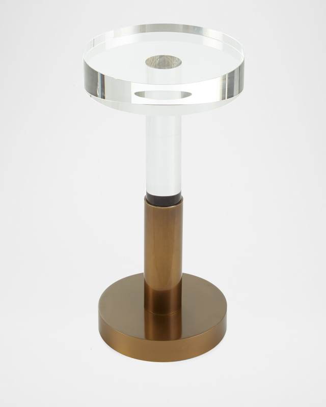 Crystal and Brass Martini Side Table