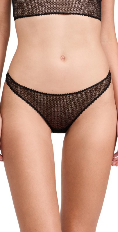 Kiki De Montparnasse Crochet Thong Black