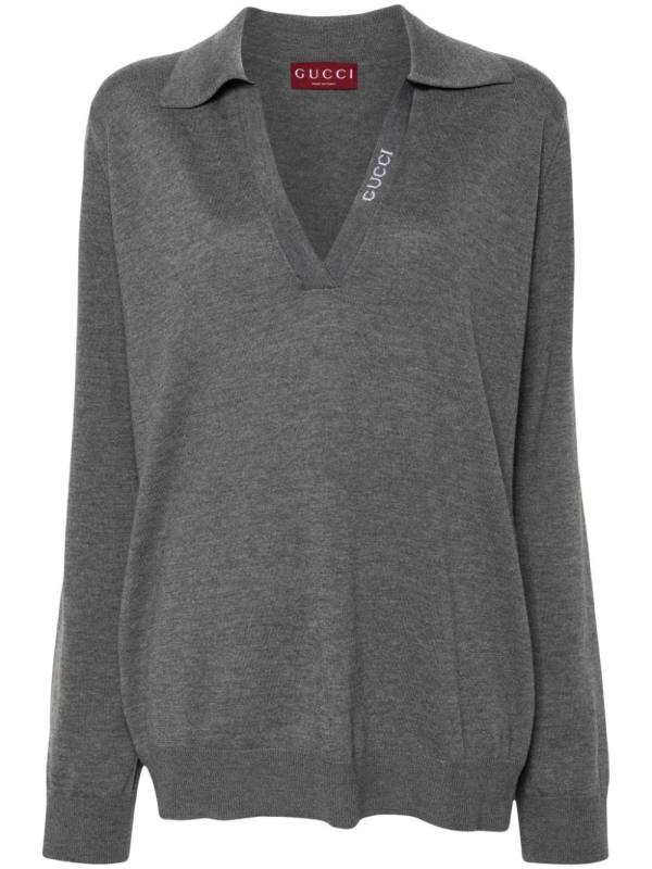 intarsia-logo wool jumper