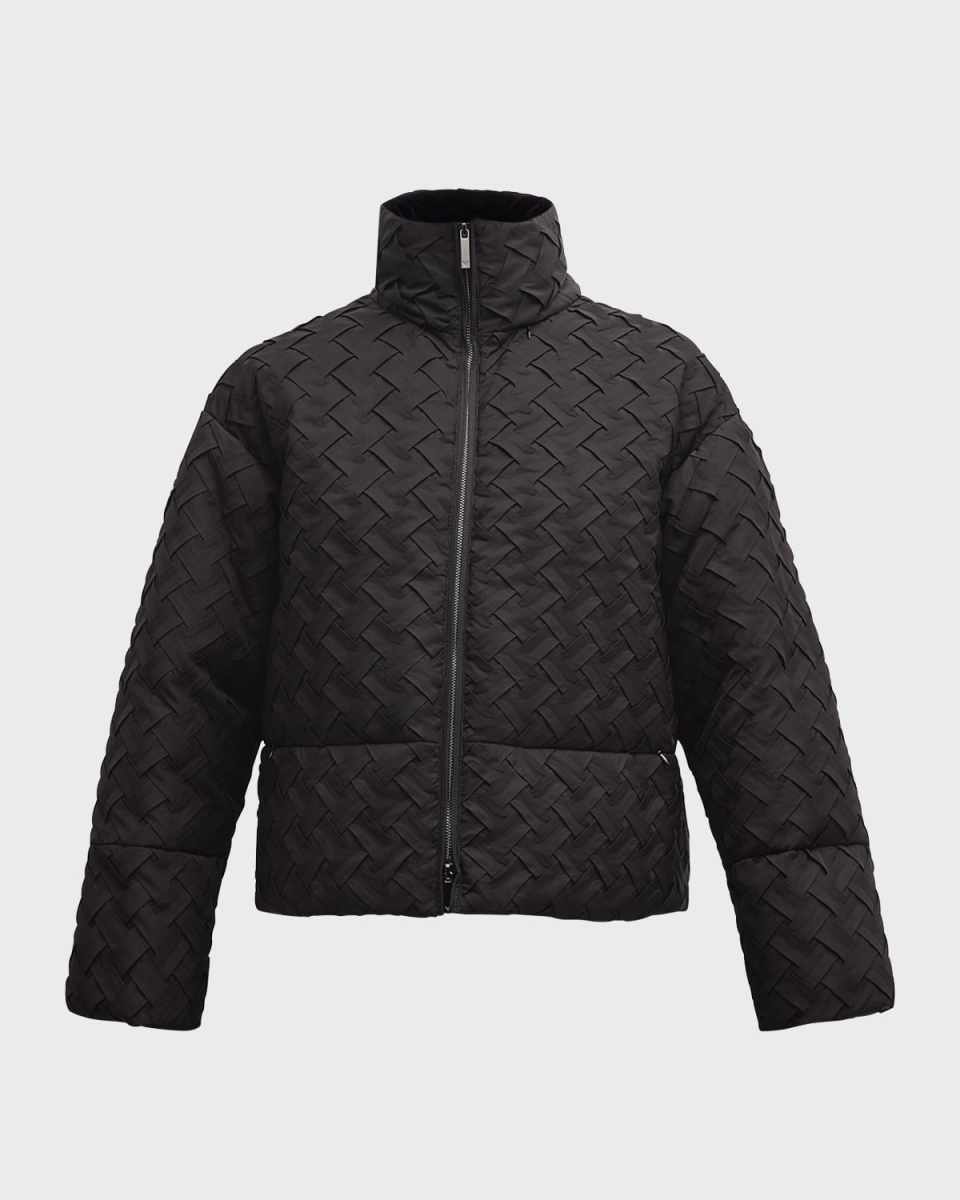 Weave Texture Puffer Jacket
