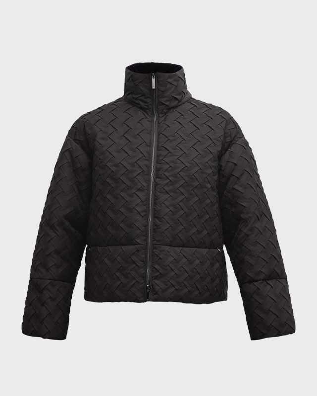 Weave Texture Puffer Jacket