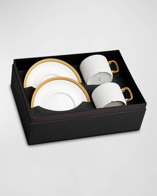 Soie Tressee 4-Piece Teacup & Saucer Set
