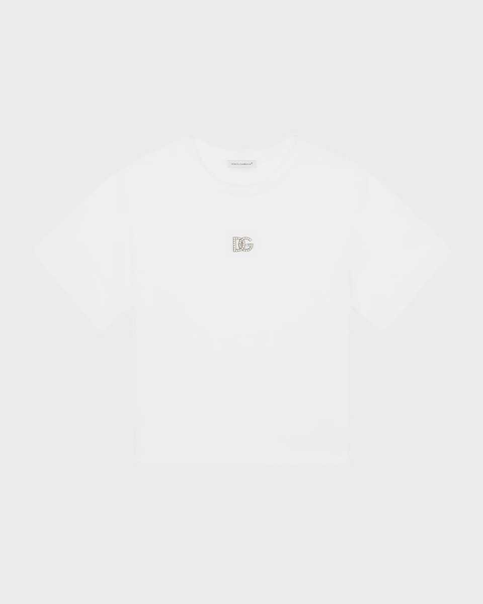 Girl's Embellished Interlocked Logo-Print T-Shirt, Size 4-