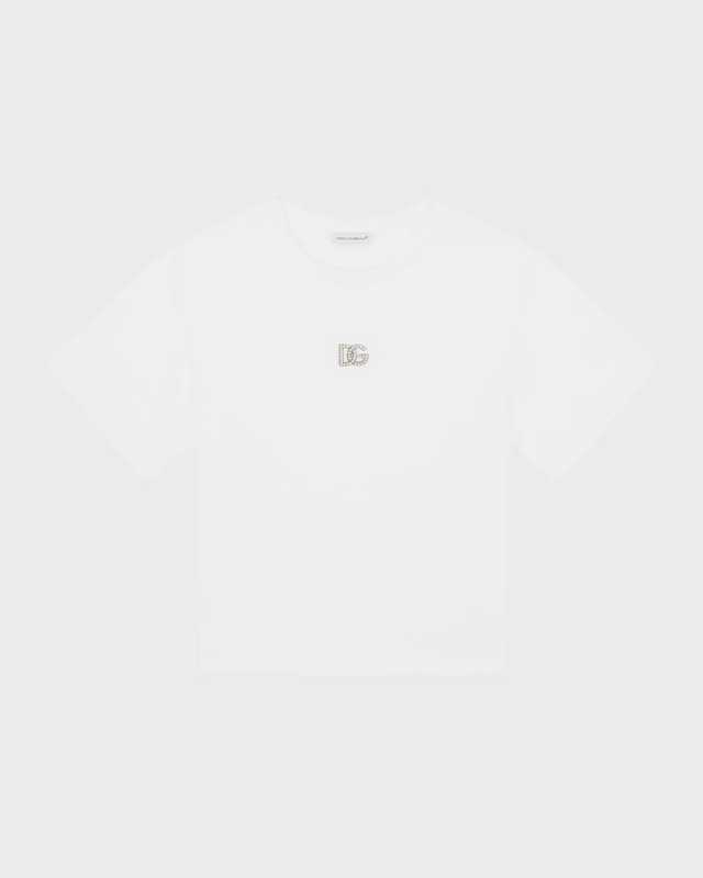 Girl's Embellished Interlocked Logo-Print T-Shirt, Size 4-