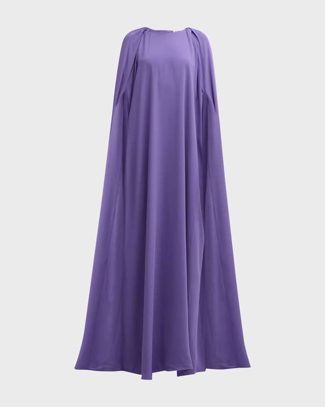 Marco Short-Sleeve Cape Gown