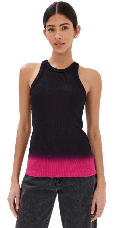 Marc Jacobs Grunge Spray Rib Tank Black/Hot Pink