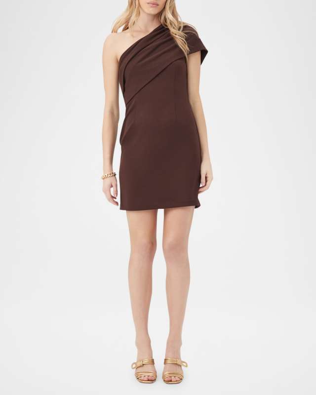 Makina One-Shoulder Crepe Mini Dress