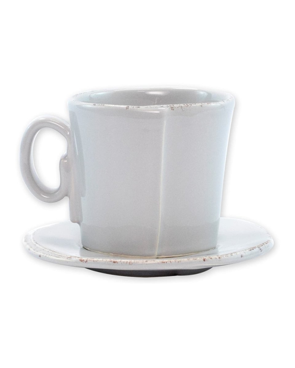 Lastra Espresso Cup & Saucer, Light Gray