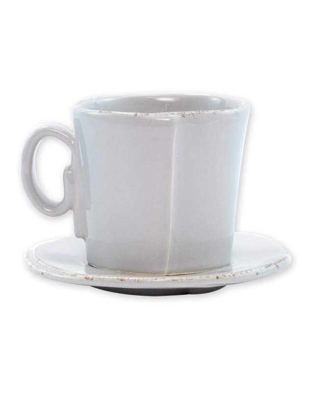 Lastra Espresso Cup & Saucer, Light Gray
