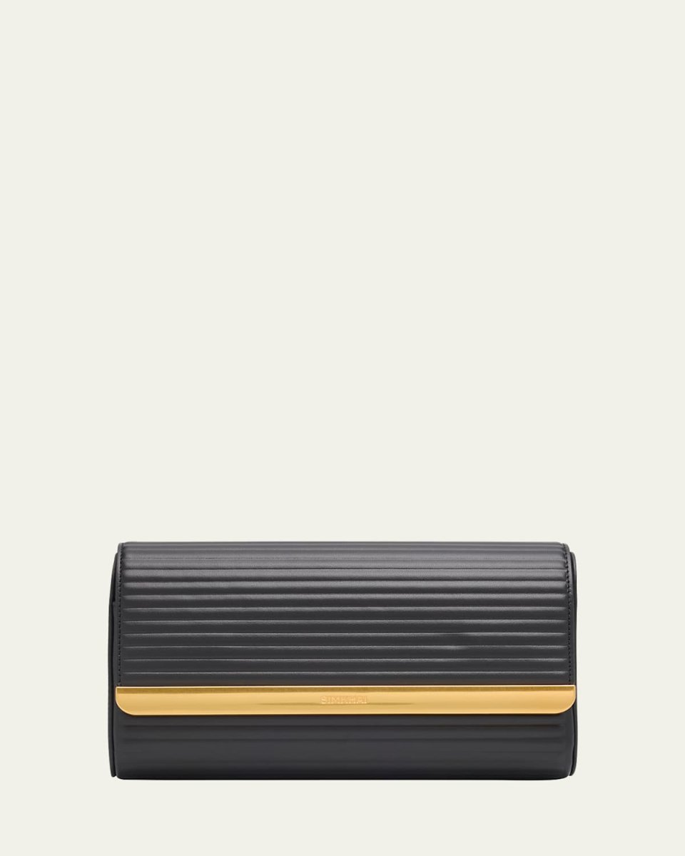 Rolo Flap Padded Leather Clutch Bag