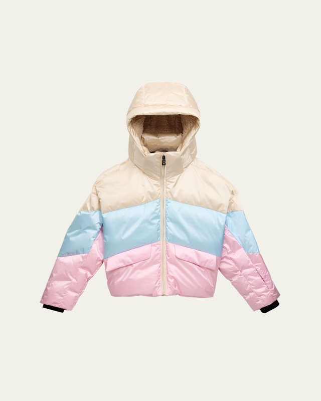 Girl's Linda-D Color Block Puffer Coat, Size S-XXL