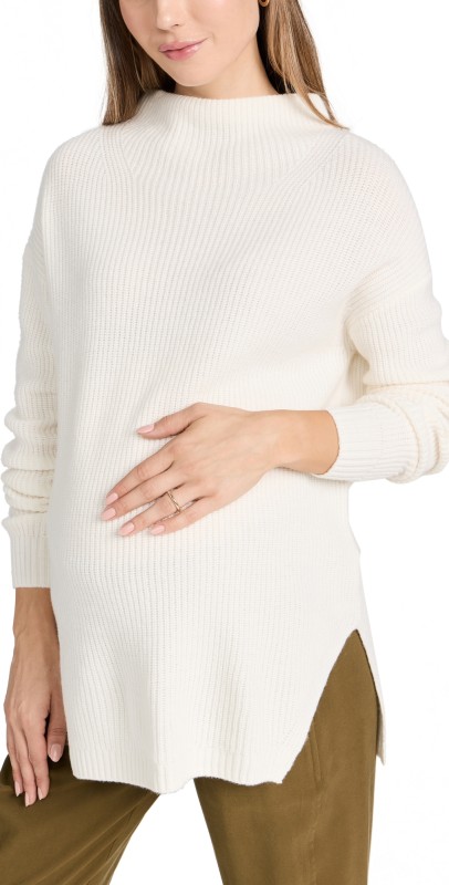 HATCH The Cozy Shaker Turtleneck Sweater Ivory