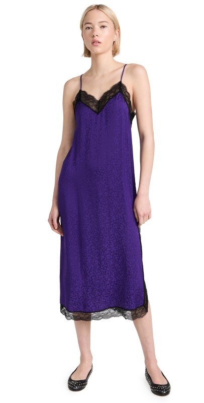 Scotch & Soda Cami Dress with Lace Detail Auberine