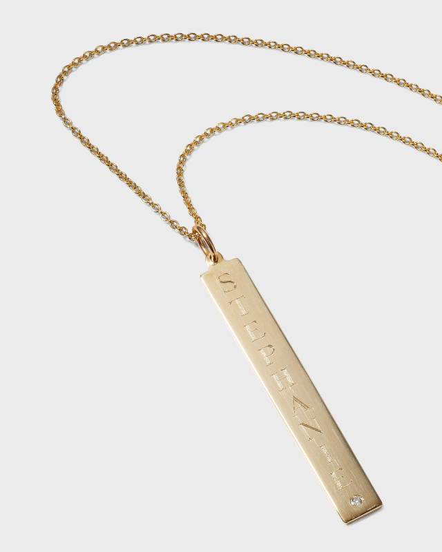 Leigh 14K Gold Personalized ID Pendant Necklace with Diamond