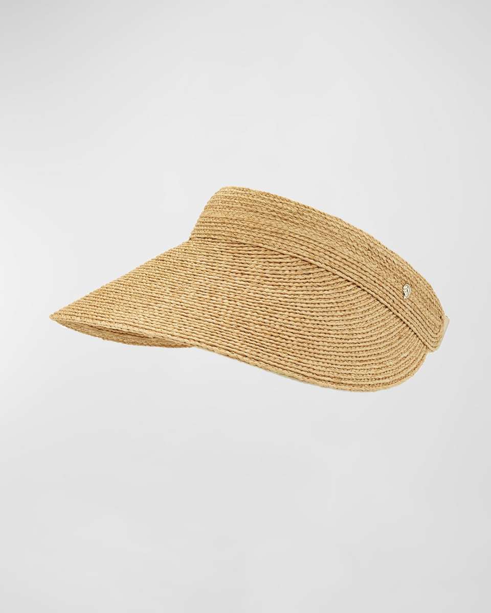 Kirsten Raffia Wide-Brim Visor
