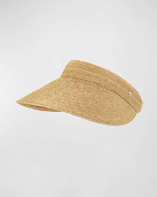 Kirsten Raffia Wide-Brim Visor