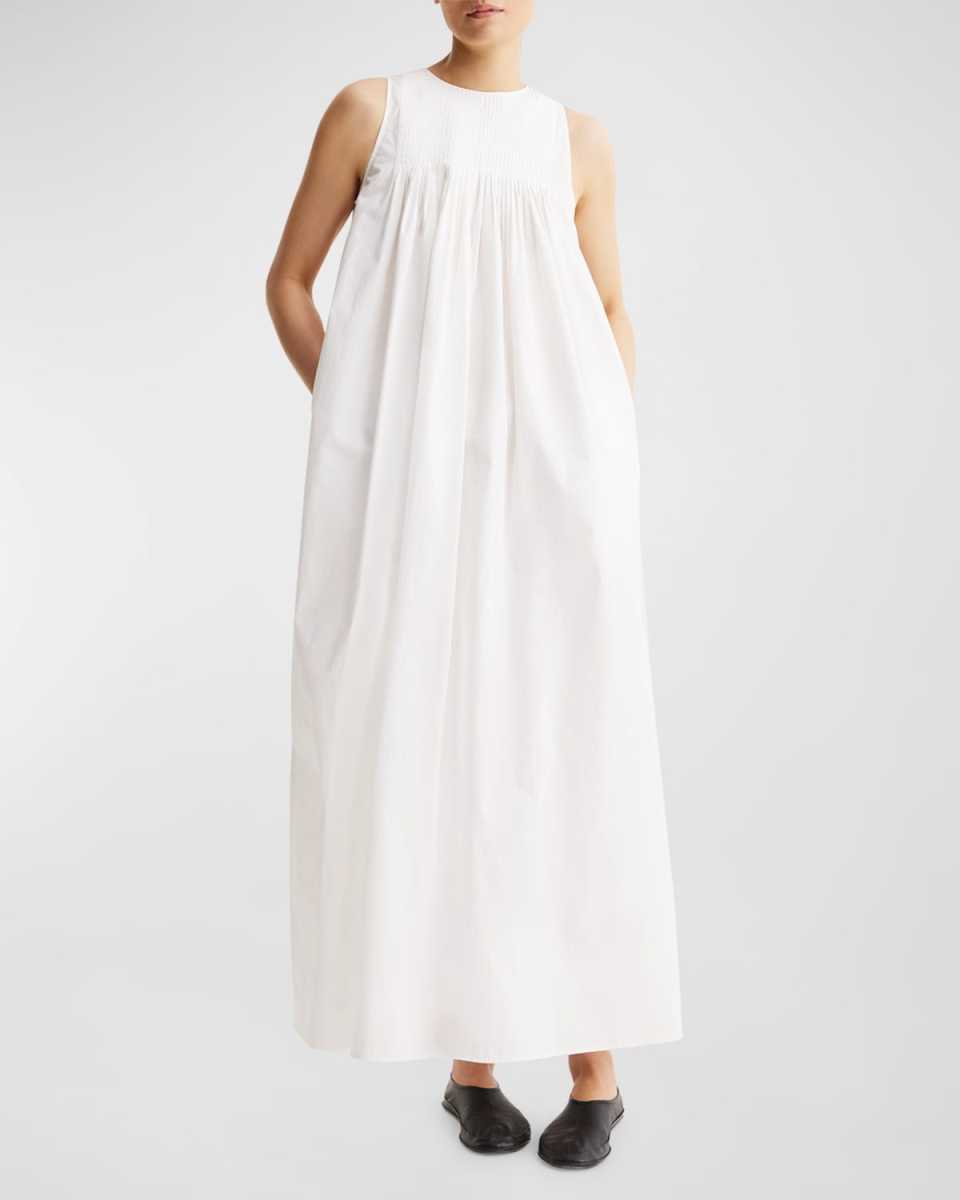 Sleeveless Pleated A-Line Maxi Dress