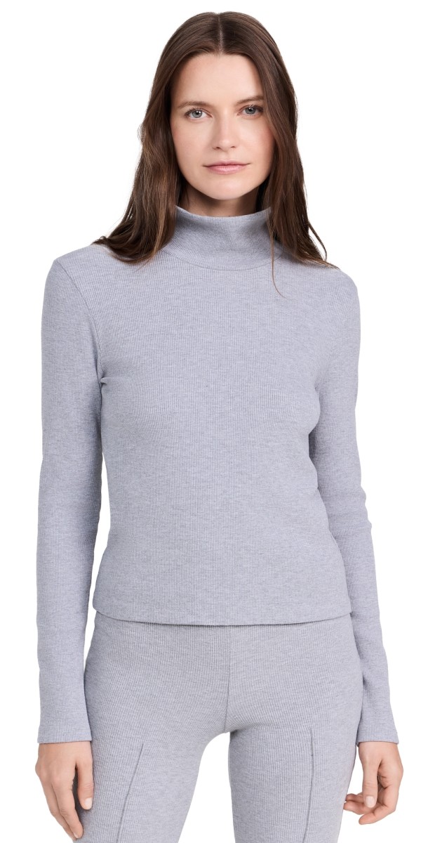 DONNI. The Rib Turtleneck Heather Grey