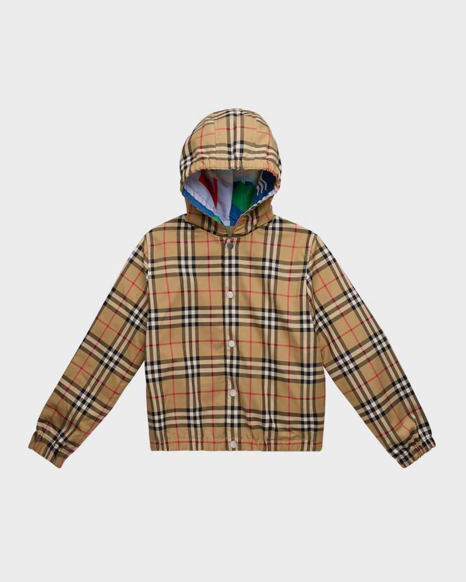 Boy's Mackenzie Reversible Check Jacket, Size 3-14