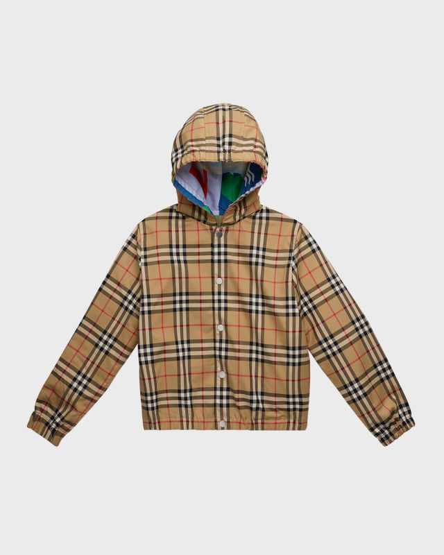 Boy's Mackenzie Reversible Check Jacket, Size 3-14