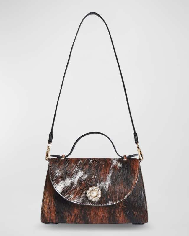 Valentine Calf Hair Pochette Crossbody Bag