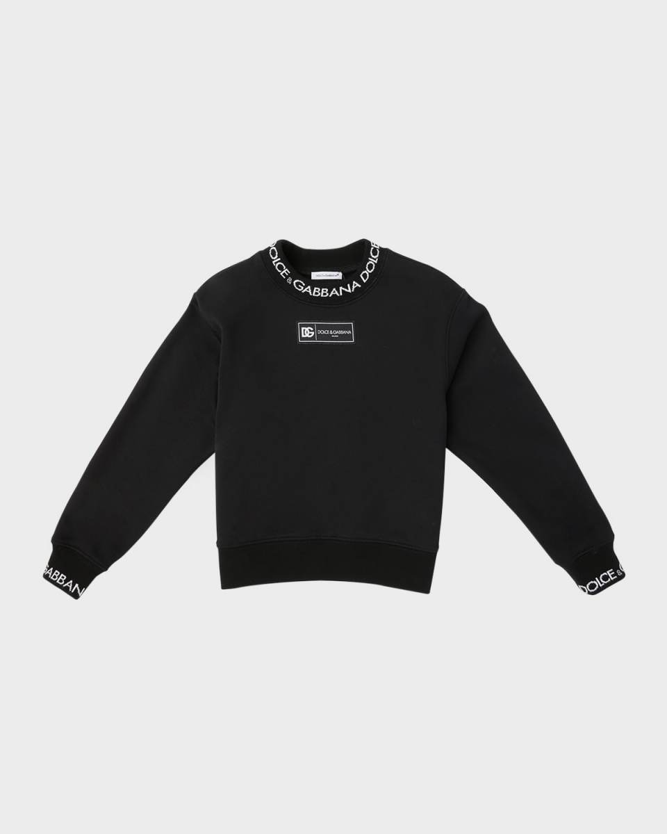 Boy's Cotton Sweatshirt with Logo Label, Size 8-14