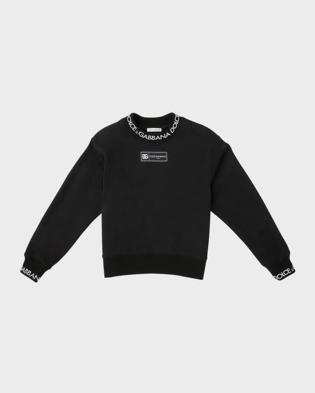 Boy's Cotton Sweatshirt with Logo Label, Size 8-14