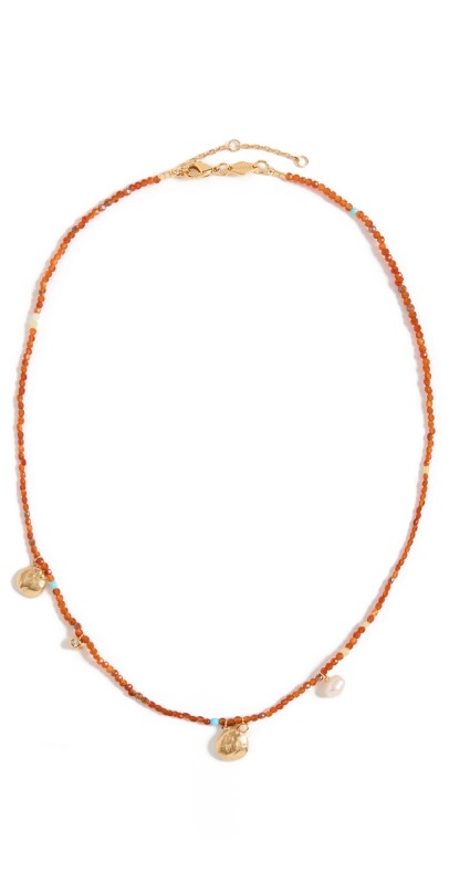 Anni Lu Maroon Harmony Necklace Gold