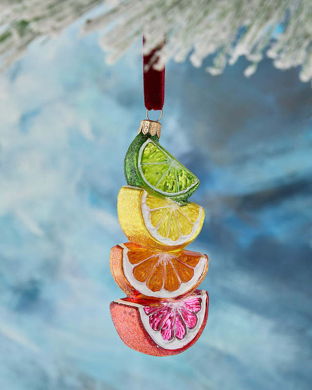 Citrus Slice Pyramid Christmas Ornament