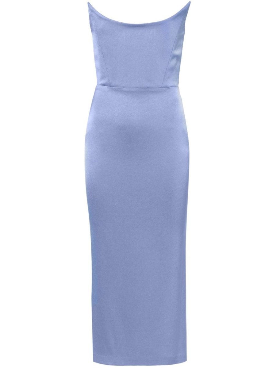 corset-style strapless dress