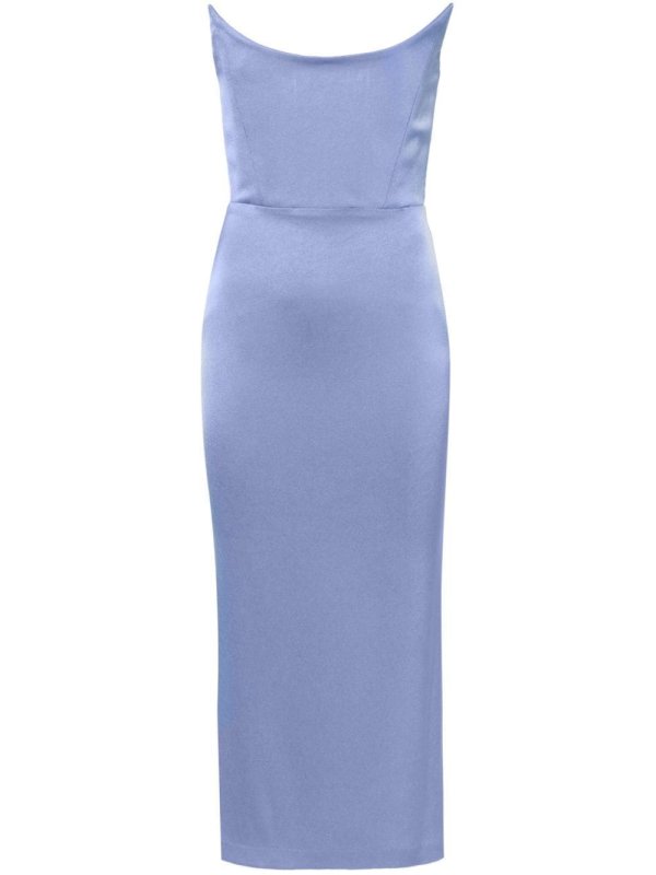corset-style strapless dress