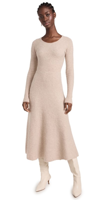 LoveShackFancy Soumeeka Dress Warm Buff