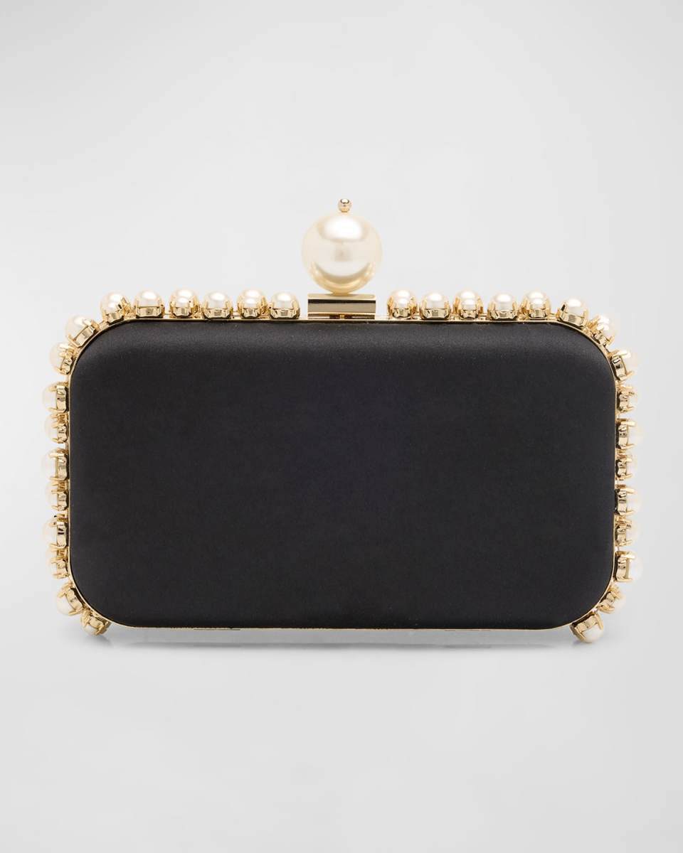 Clio Pearly Satin Clutch Bag