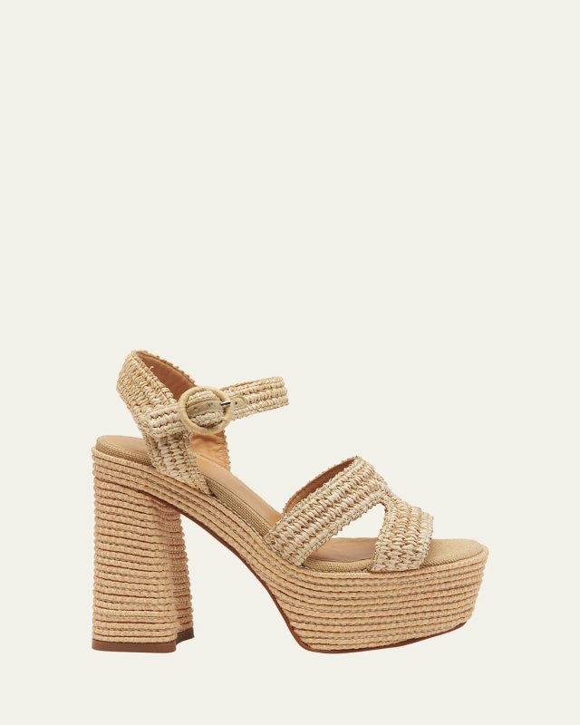 Adriana Raffia Platform Sandals