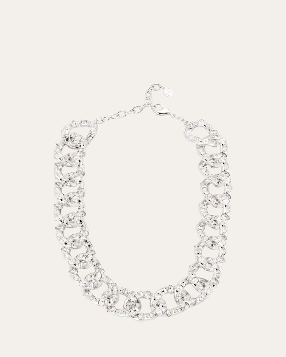 Dextera Rhodium-Tone Mix-Cut Crystal Necklace