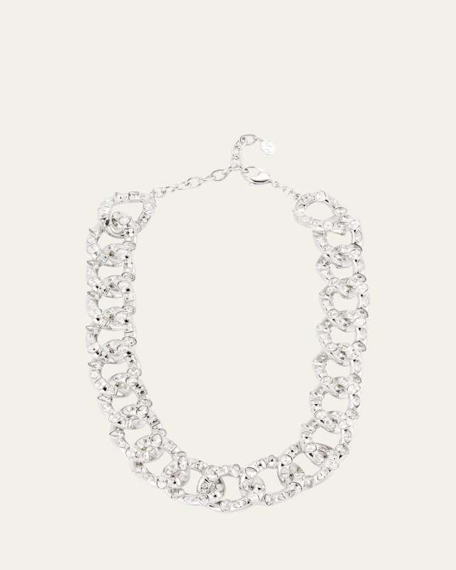 Dextera Rhodium-Tone Mix-Cut Crystal Necklace