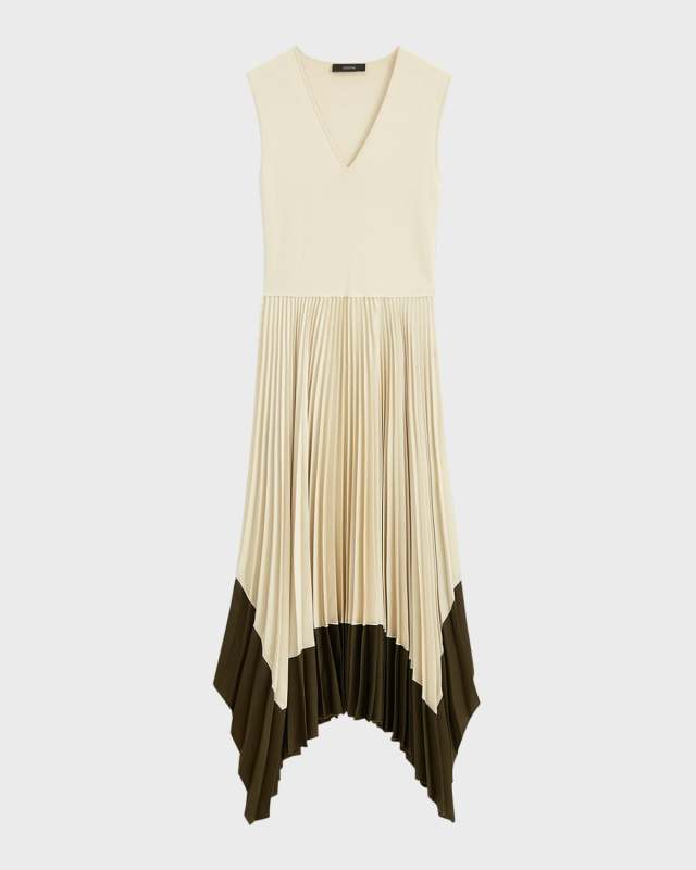 Dura Pleated Handkerchief Midi Dress