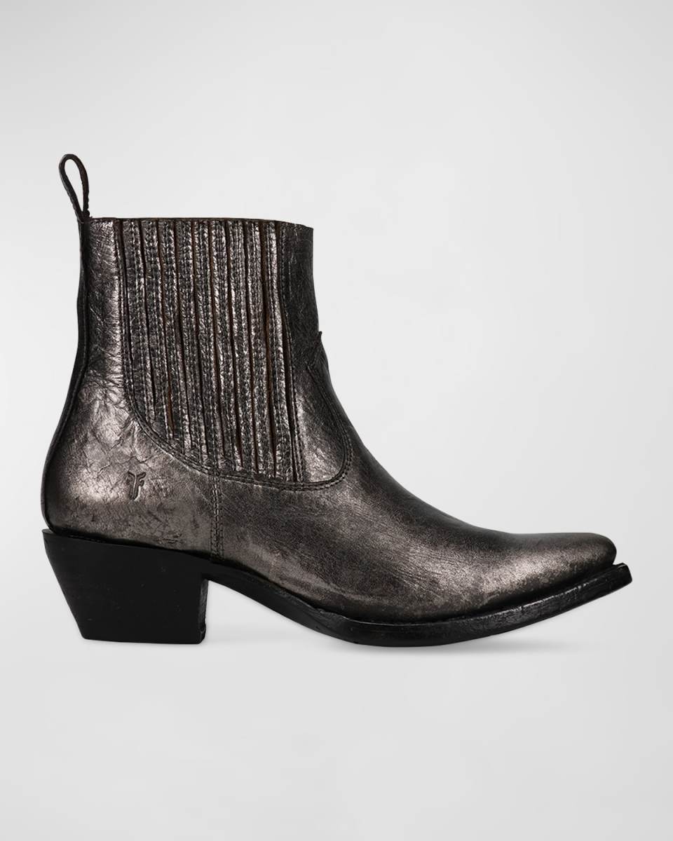 Sacha Leather Western Chelsea Booties