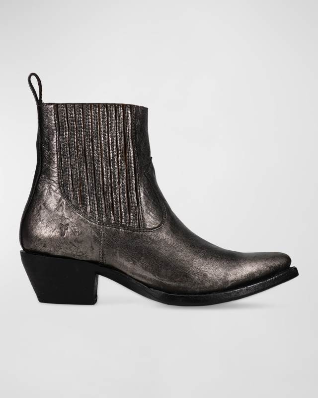 Sacha Leather Western Chelsea Booties
