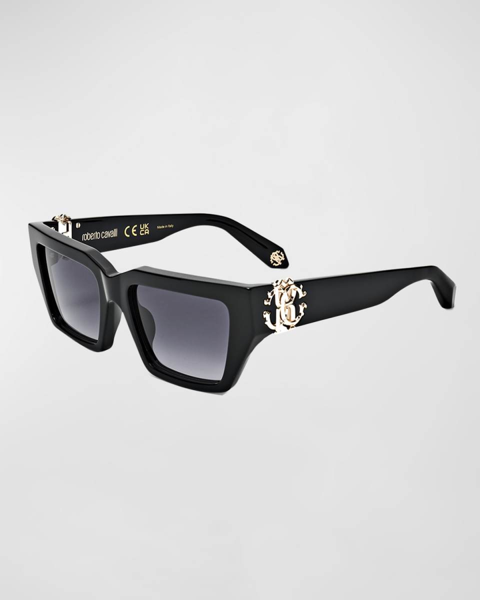 Iconic RC Logo Acetate Rectangle Sunglasses